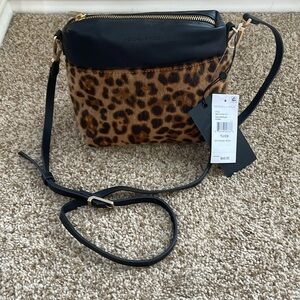 Kendall + Kylie Leopard and Black Purse with Tassel